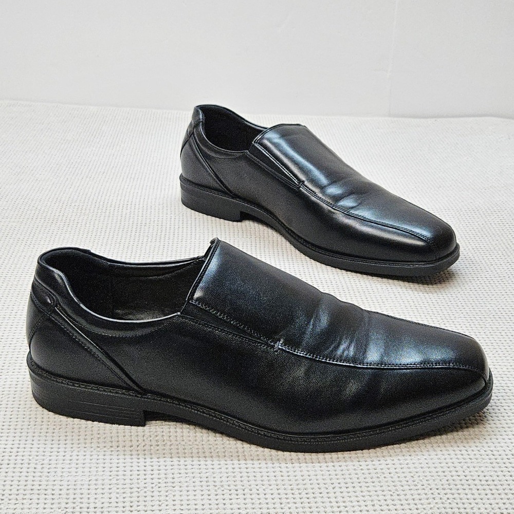 Apt‎ 9 Mens Kingman Black Slip On Dress Loafers Shoes 12 Wide Ortholite eco